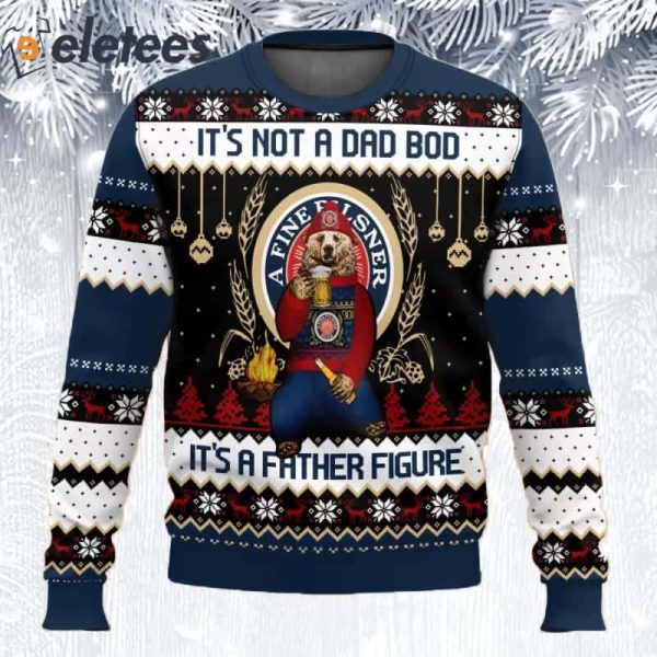 Miller Lite Beer It’s Not A Dad Bod It’s A Father Figure Ugly Christmas Sweater