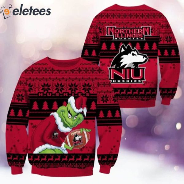 NI Huskies Grnch Christmas Ugly Sweater