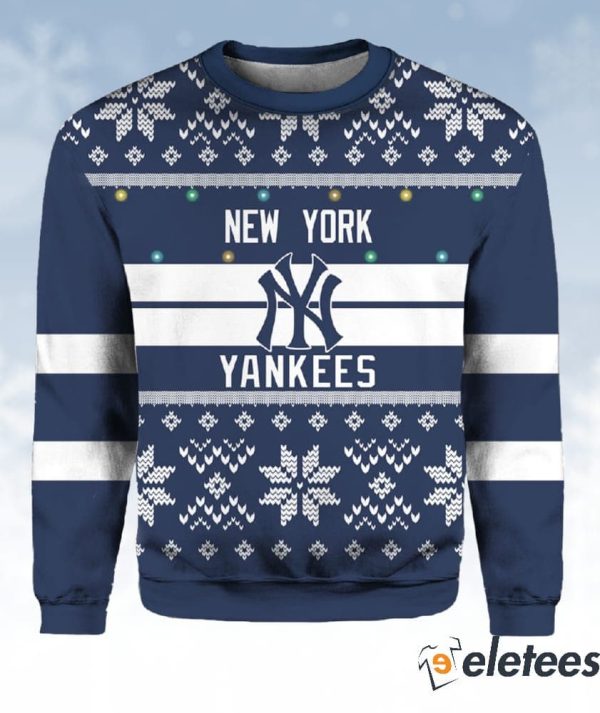 NY Yankees Custom Name Ugly Christmas Sweater