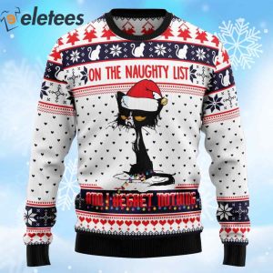 Naughty List Cat Meow Ugly Christmas Sweater