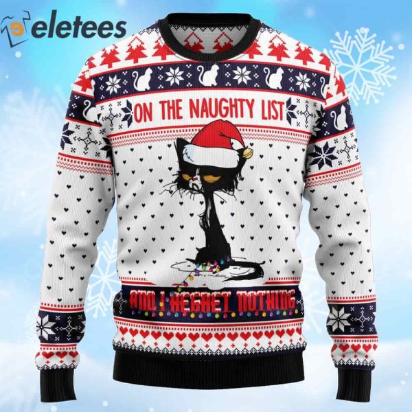 Naughty List Cat Meow Ugly Christmas Sweater