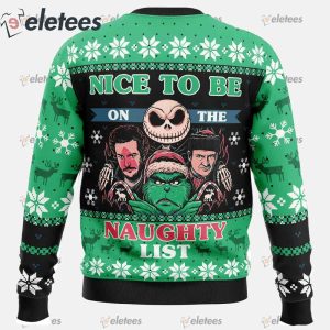 Naughty List Club Pop Culture Ugly Christmas Sweater1