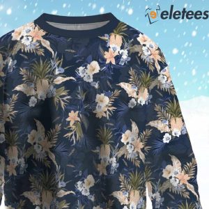 Navy Tropical Ugly Christmas Sweater 2
