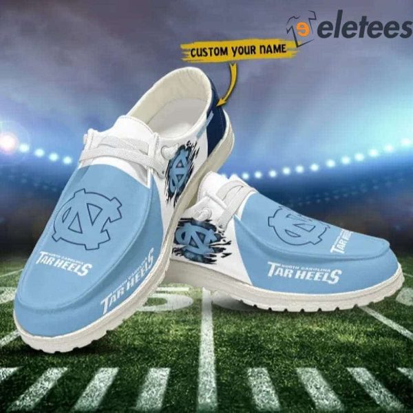 North Carolina Tar Heels Football Personalized Dude Shoes