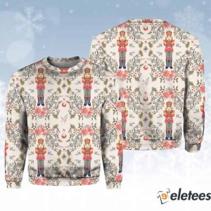 Nutcracker Print Contrast Paneled Sweatshirt