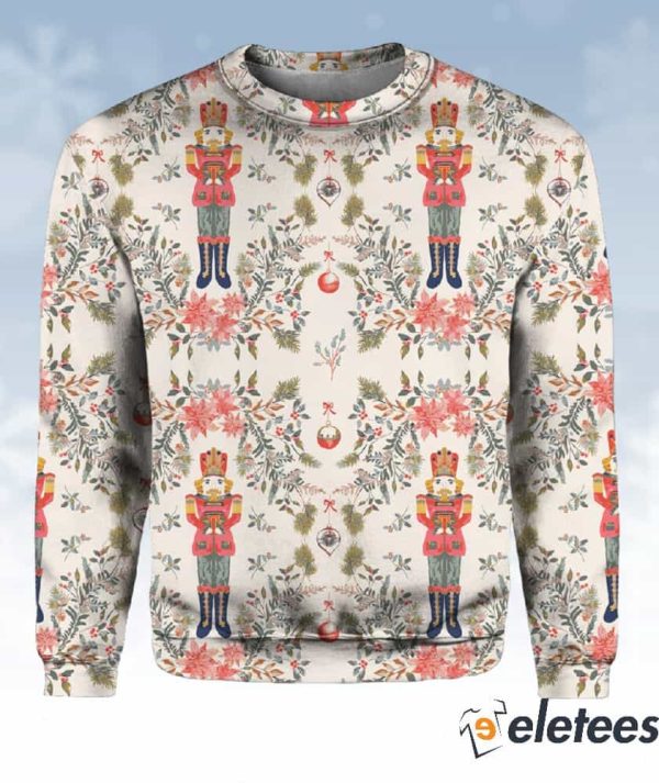 Nutcracker Print Contrast Paneled Sweatshirt