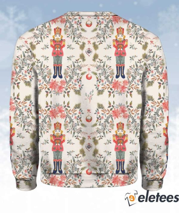 Nutcracker Print Contrast Paneled Sweatshirt