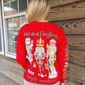 Nuts About Christmas Simply Southern Long Sleeve Soft Graphic Tee1