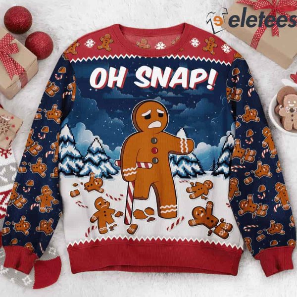Oh Snap Gingerbread Funny Christmas Ugly Sweater