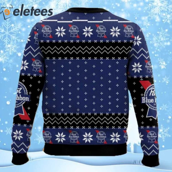 Pabst Blue Ribbon Beer Merry Christmas Ugly Sweater