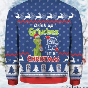 Pabst Blue Ribbon Drink Up Grinches Ugly Christmas Sweater 3