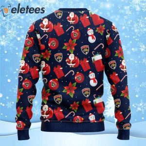 Panthers Hockey Santa Claus Snowman Ugly Christmas Sweater 2