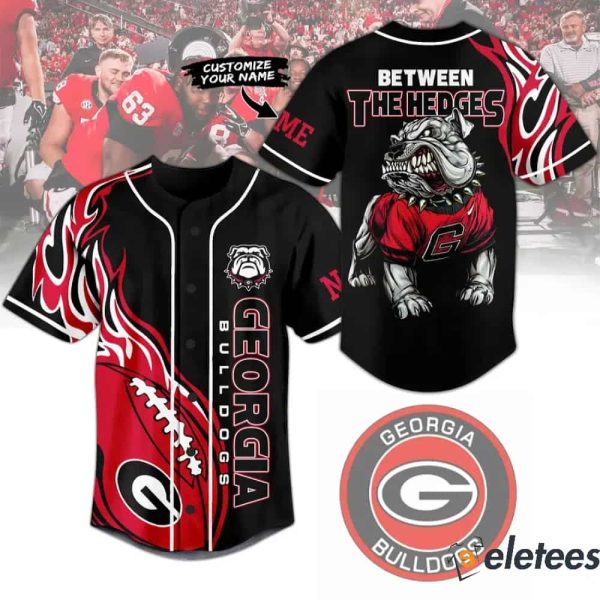 Personalized Georgia Bulldogs Between The Hedges Baseball Jersey