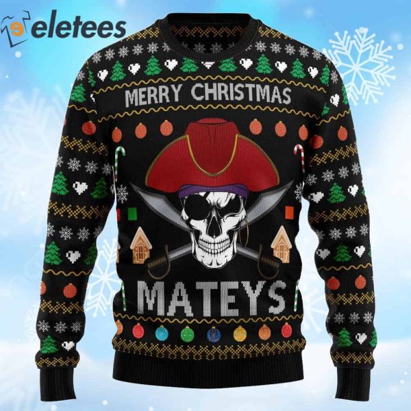 Pirate Skull Mateys Ugly Christmas Sweater