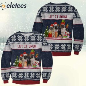 Pug Dog Let It Snow Christmas 3D Full Print Shirt 2