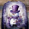 Purple Snowman Long Sleeve Top