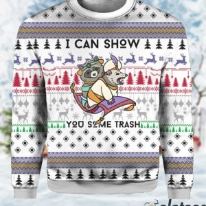Raccoon I Can Show You Some Trash Ugly Christmas Sweater