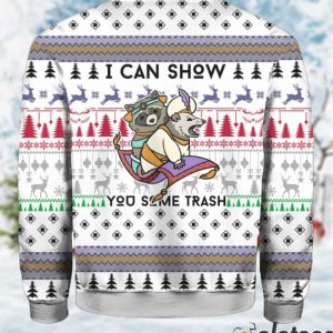 Raccoon I Can Show You Some Trash Ugly Christmas Sweater 3