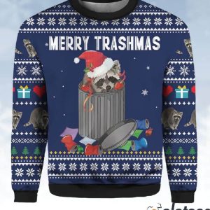 Raccoon Lover Merry Trashmas Ugly Christmas Holiday Sweater 2