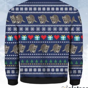 Raccoon Lover Merry Trashmas Ugly Christmas Holiday Sweater 3