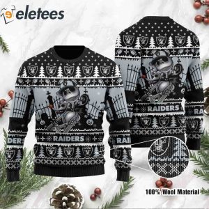 Raiders Jack Skellington Halloween Knitted Ugly Christmas Sweater1