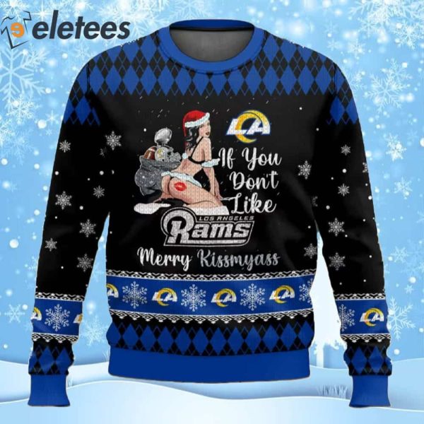 Rams Football Merry Kissmyass Ugly Christmas Sweater