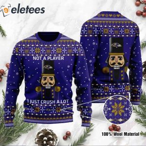 Ravens I Am Not A Player I Just Crush Alot Knitted Ugly Christmas Sweater1