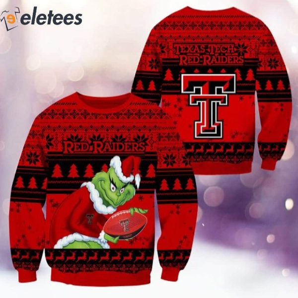 Red Raiders Grnch Christmas Ugly Sweater