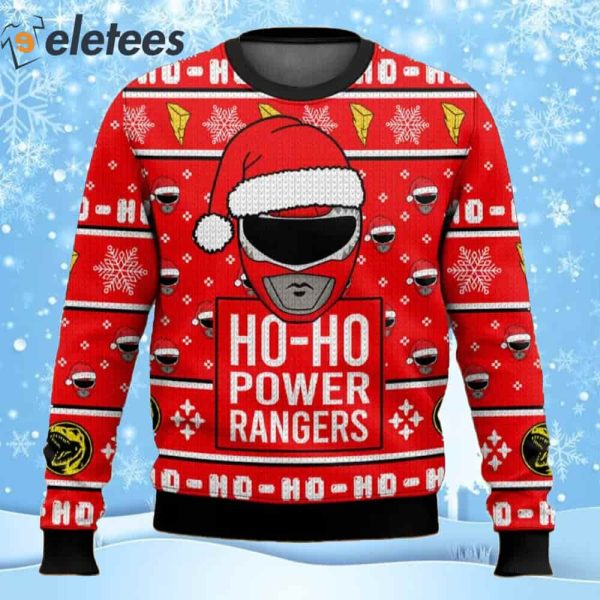 Red Ranger Ho-Ho Power Rangers Christmas Ugly Sweater