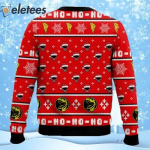 Red Ranger Ho Ho Power Rangers Ugly Christmas Sweater 2