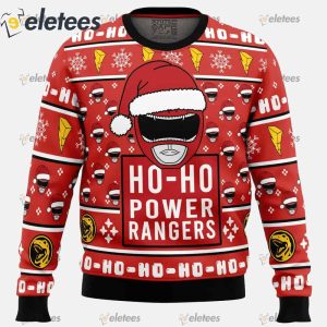 Red Ranger Ho Ho Power Rangers Ugly Christmas Sweater