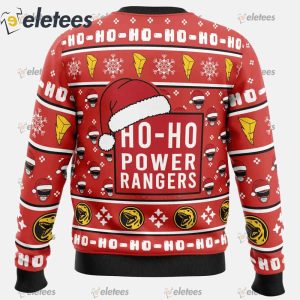 Red Ranger Ho Ho Power Rangers Ugly Christmas Sweater1