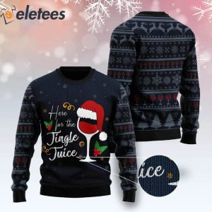 Red Wine Here For The Jingle Juice Ugly Christmas Sweater 2