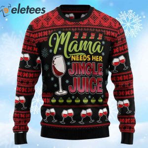 Red Wine Mama Needs Her Jingle Juice Ugly Christmas Sweater