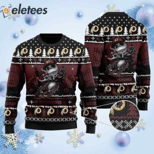 Redskins Jack Skellington Halloween Knitted Ugly Christmas Sweater