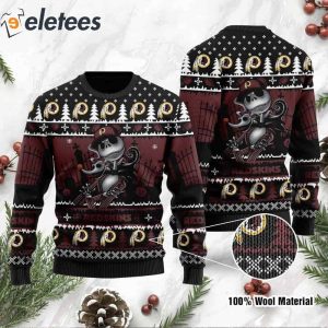 Redskins Jack Skellington Halloween Knitted Ugly Christmas Sweater1