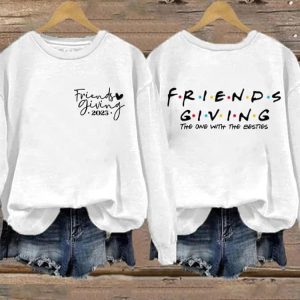 Retro Friendsgiving 2023 Print Sweatshirt2