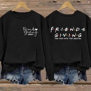Retro Friendsgiving 2023 Print Sweatshirt3