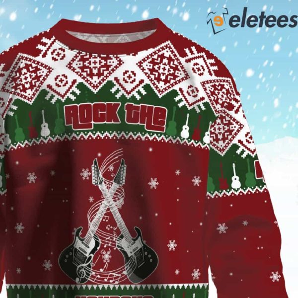 Rock The Guitar Holidays Ugly Christmas Sweater