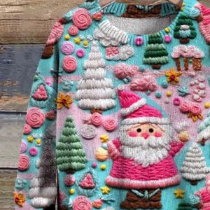 Santa Christmas Art Print Sweater 2