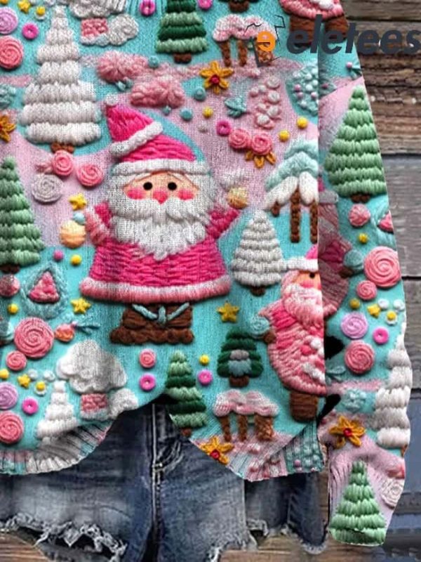 Santa Christmas Art Print Sweater