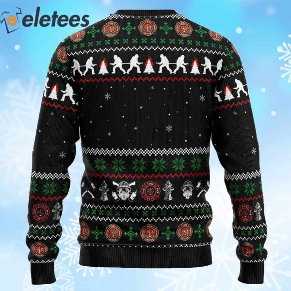 Santa Claus Firefighter Ugly Christmas Sweater