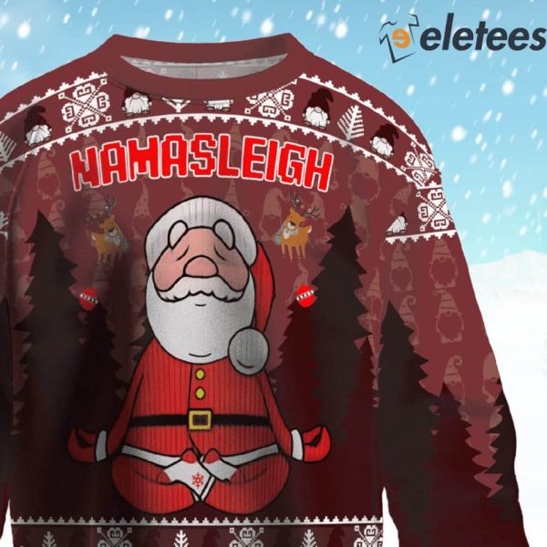 Santa Claus Namasleigh Ugly Christmas Sweater