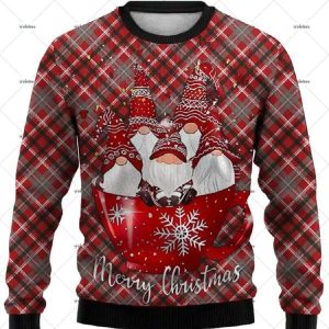 Santa Claus Wearing A Red Wizard's Hat Ugly Christmas Sweater