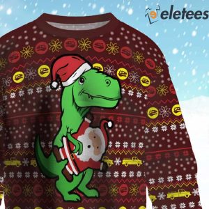 Santa Dinosaur Christmas Ugly Sweater 2