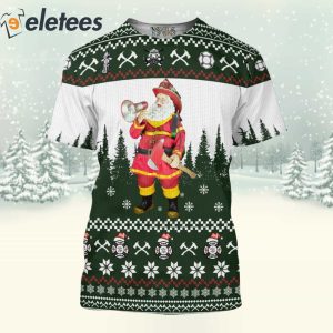 Santa Firefighter 3D Christmas Shirt