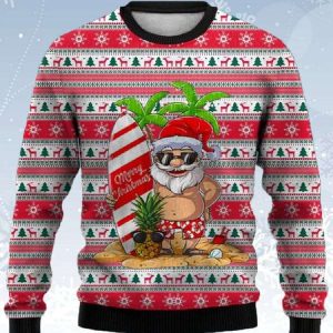 Santa Hawaii Holiday Ugly Christmas Sweater 2