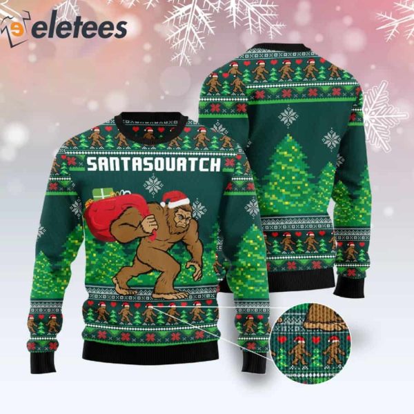 Santasquatch Bigfoot Christmas Sweater