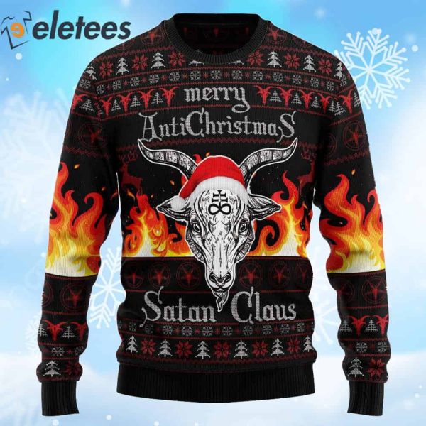 Satan Claus Hail Satanic Merry AntiChristmaS Ugly Sweater