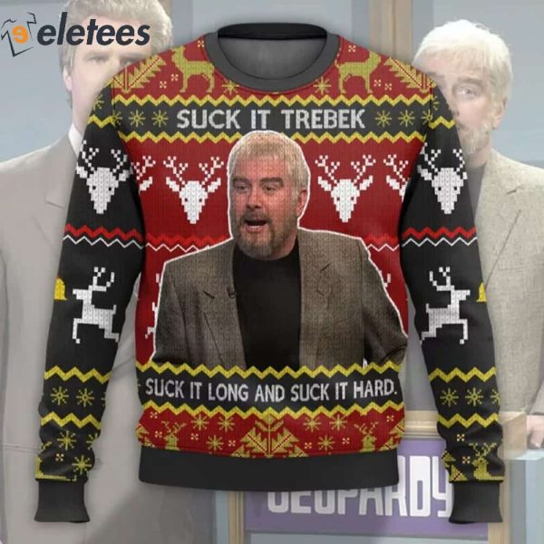 Saturday Night Live Sean Connery Suck It Trebek Ugly Christmas Sweater